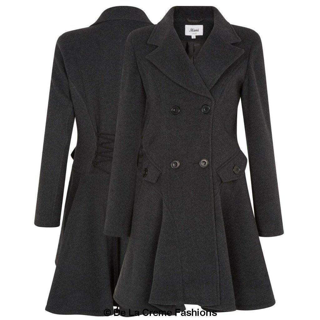 Women Wool Blend Double Breasted Skater Coat